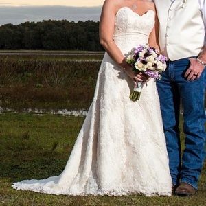 Alfred Angelo wedding gown strapless ivory Sz 12